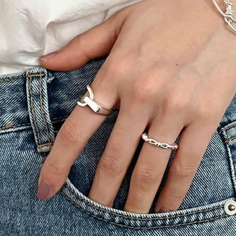 Asymmetrical Hook Ring Silver/Gold [Fast Shipping]
