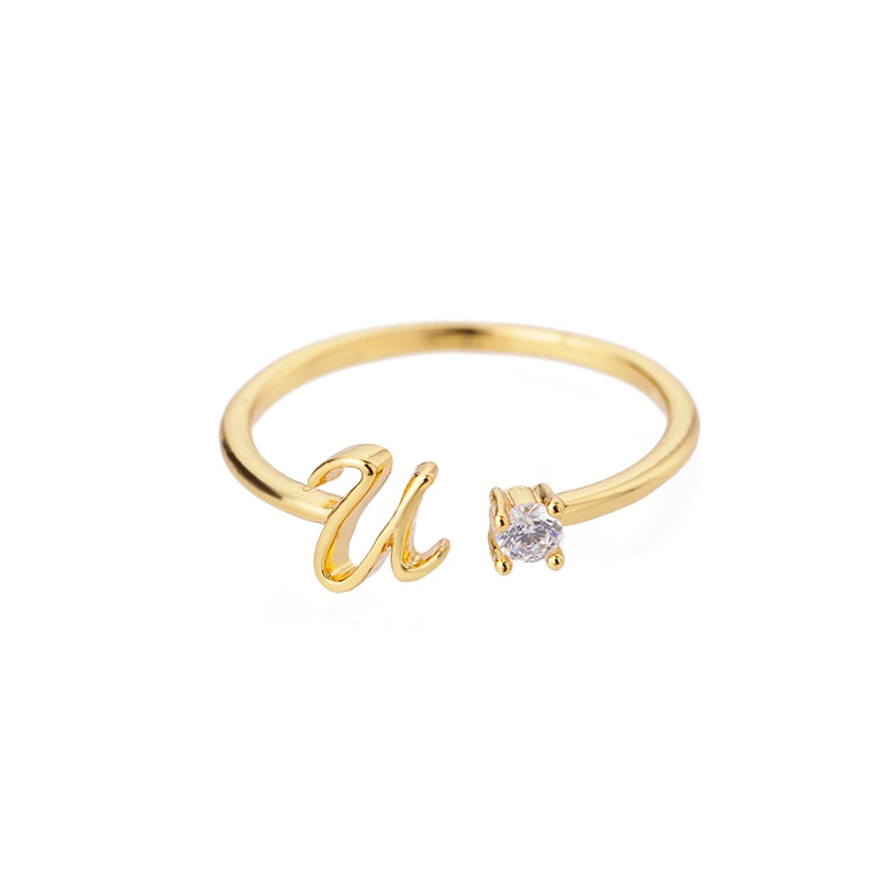 Initial Stone Ring AZ 3 colors [Pre-order item]