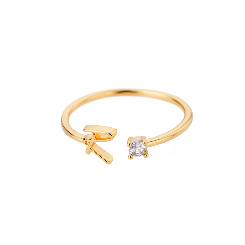 Initial Stone Ring AZ 3 colors [Pre-order item]