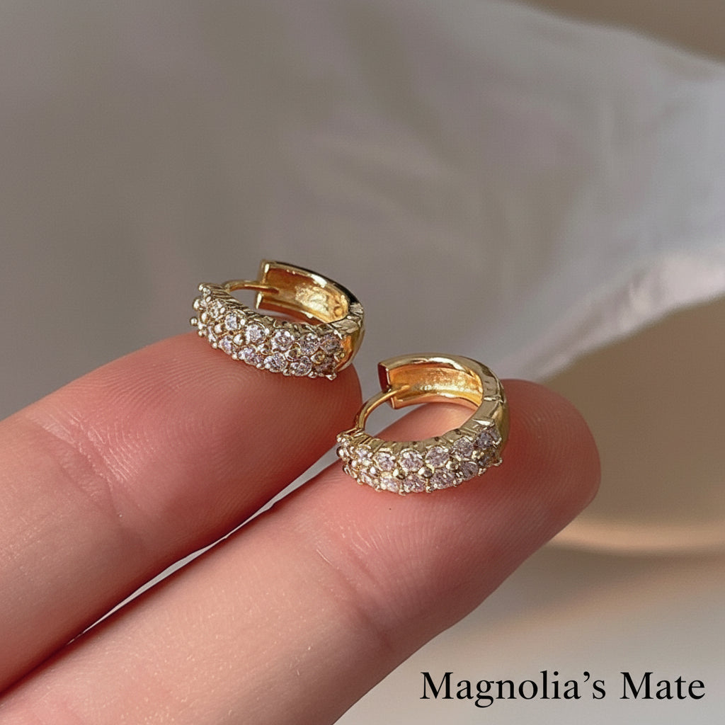 Shiny Gold One-touch Earrings [Fast Shipping]