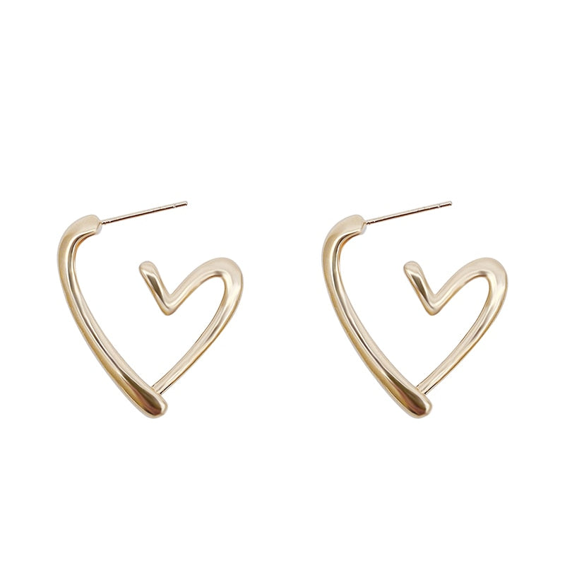 Heart Hoop Earrings Gold/Silver [Pre-order Item]
