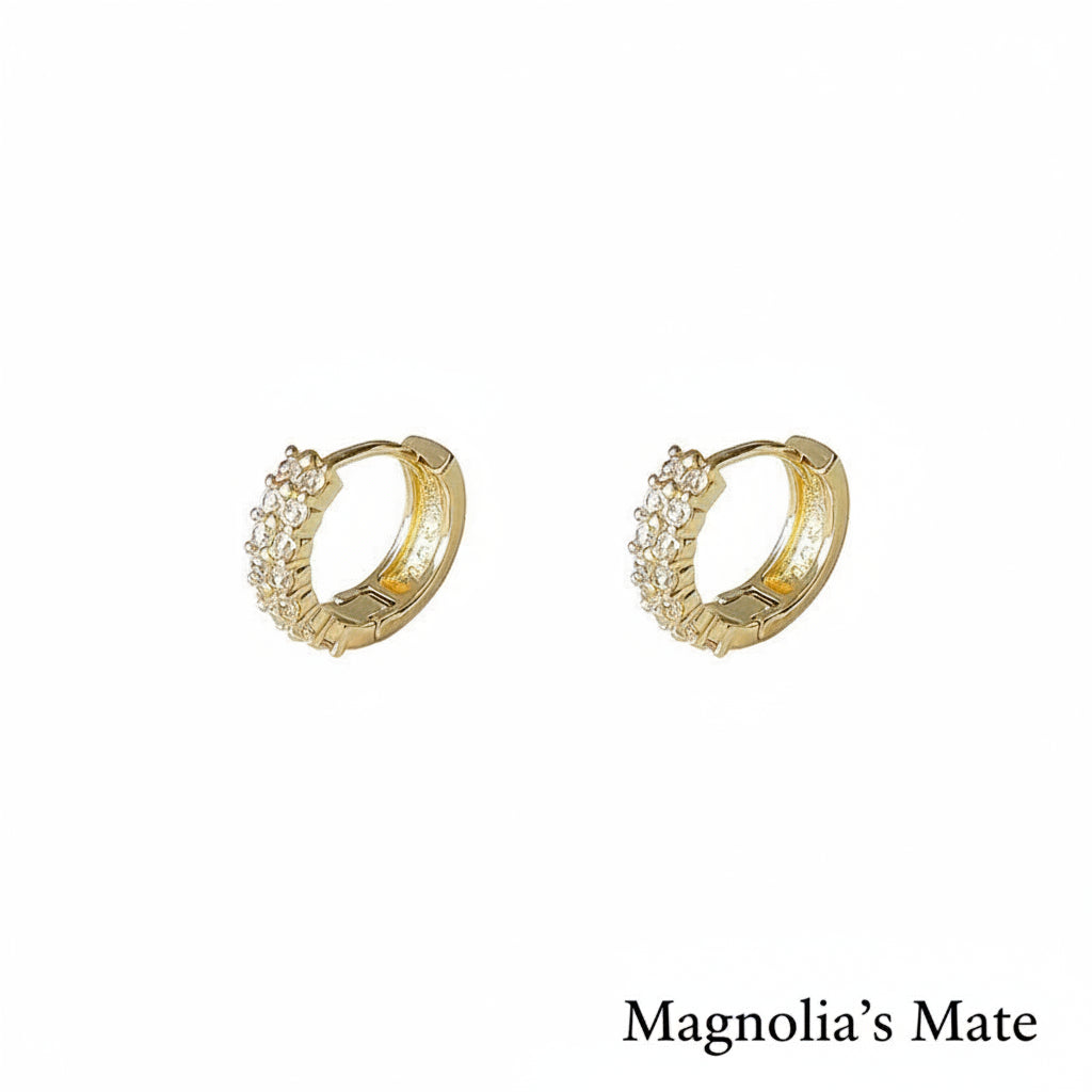 Shiny Gold One-touch Earrings [Fast Shipping]