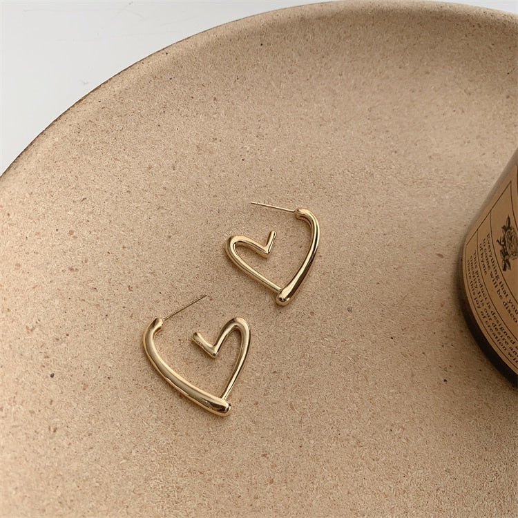 Heart Hoop Earrings Gold/Silver [Pre-order Item]