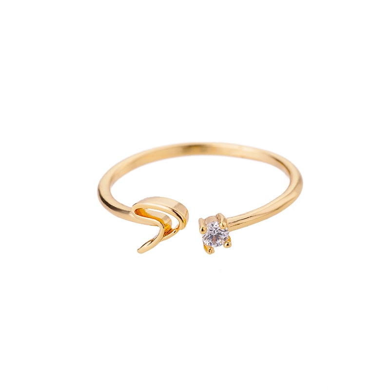 Initial Stone Ring AZ 3 colors [Pre-order item]