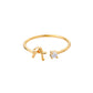 Initial Stone Ring AZ 3 colors [Pre-order item]
