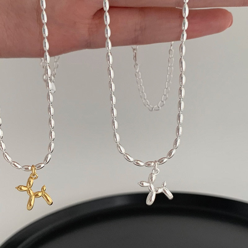 バルーン柄 ネックレス バルーンドッグ ネックレス ゴールド/シルバー 【予約商品