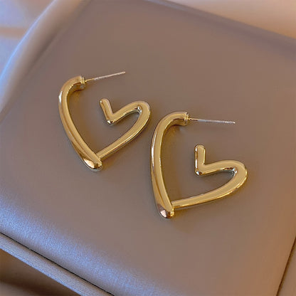 ハートフープピアス ゴールド/シルバー 【スピード配送】 – Magnolia's