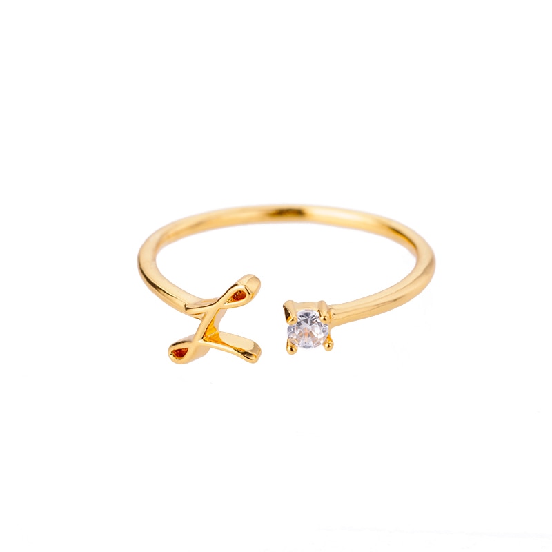 Initial Stone Ring AZ 3 colors [Pre-order item]