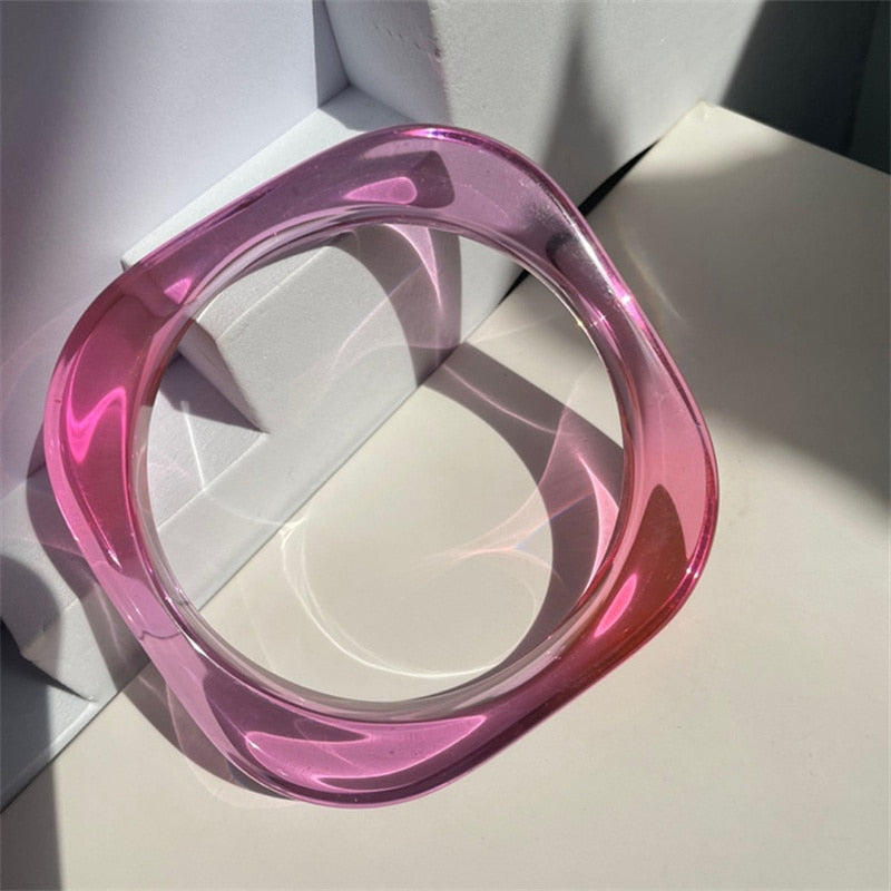 Clear Colorful Two-tone Bangle [Pre-order Item]