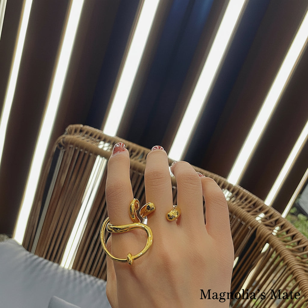 Snake Curve Ring Gold/Silver [Fast Shipping]