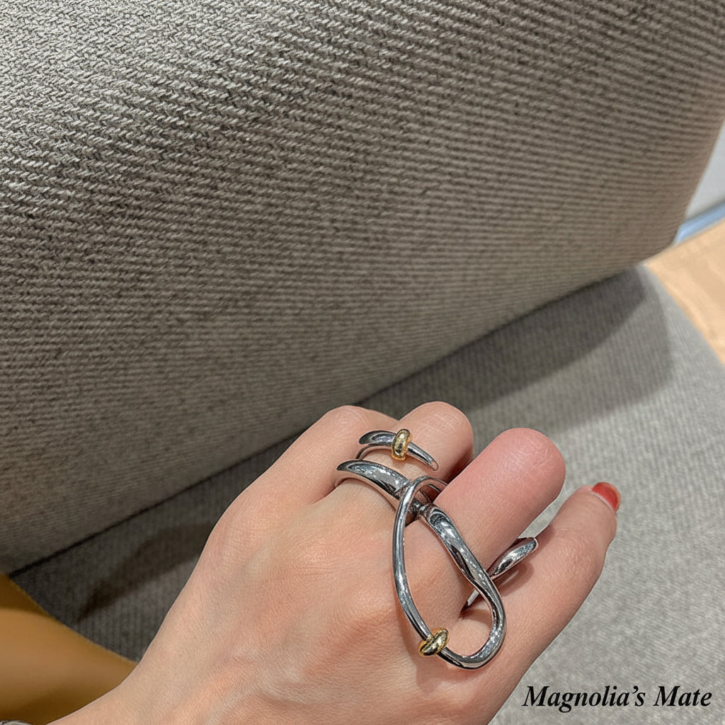 Snake Curve Ring Gold/Silver [Fast Shipping]