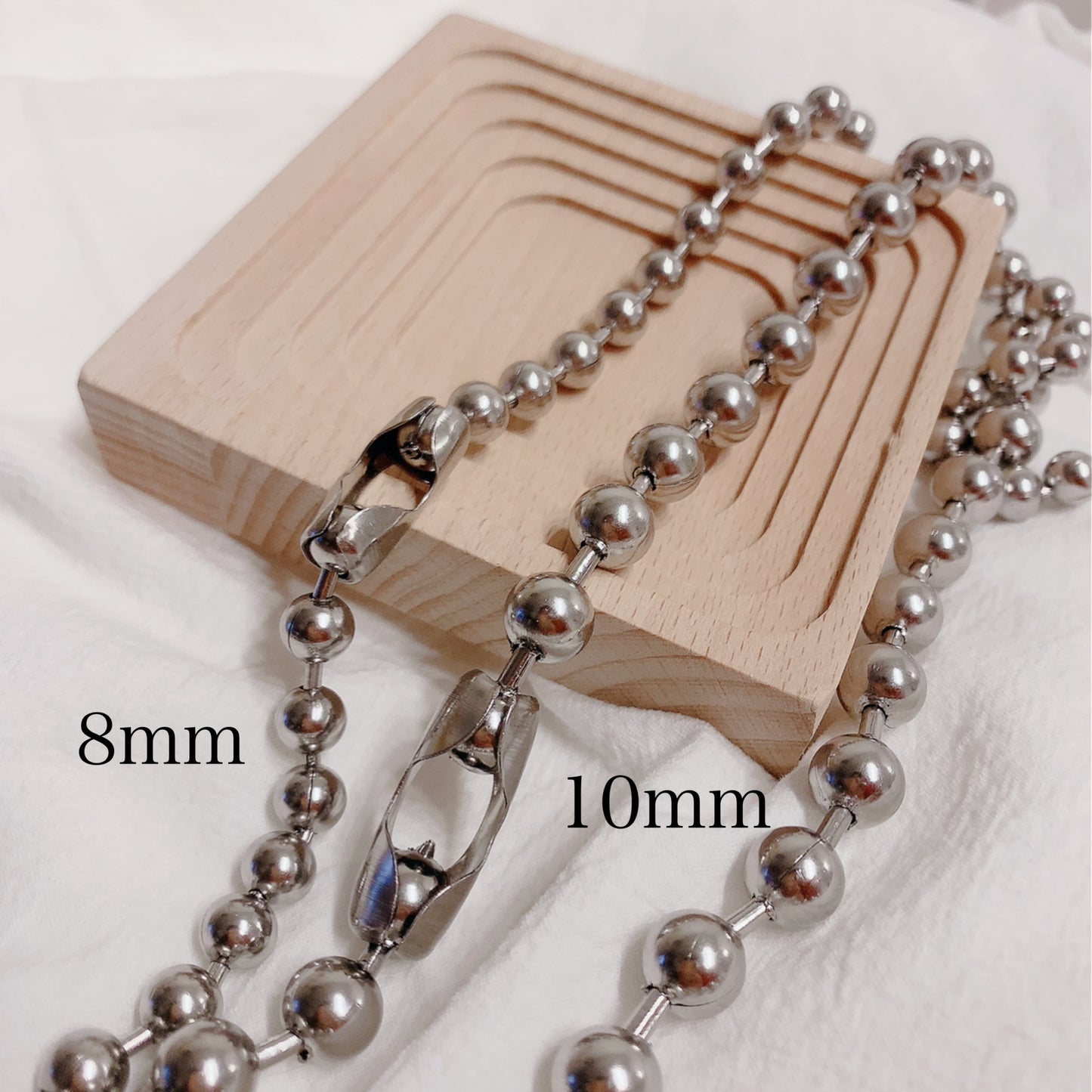 ステンレスボールチェーン　ネックレス　3種　シルバー/ゴールド　【予約商品】