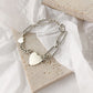 Heart Pendant Chain Bracelet Silver [Fast Shipping]