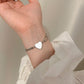 Heart Pendant Chain Bracelet Silver [Fast Shipping]