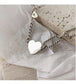 Heart Pendant Chain Bracelet Silver [Fast Shipping]