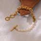 Half Natural Pearl Chain Bracelet Gold [Pre-order Item]