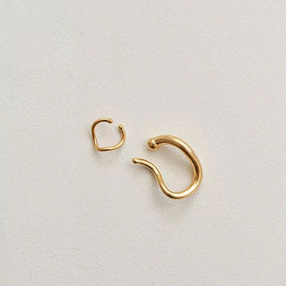 Twisted Nuance Ear Cuff 2P Gold/Silver [Fast Shipping]
