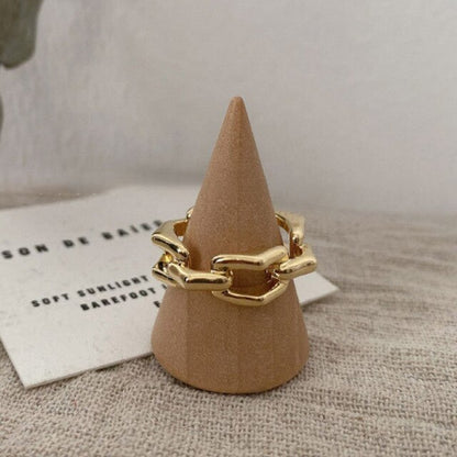 3D Chain Ring Gold [Fast Shipping]