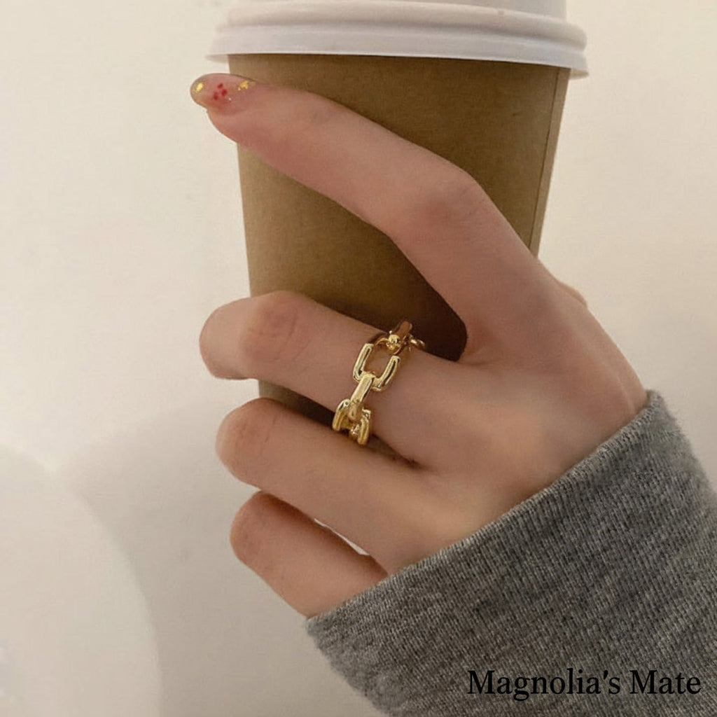 立体チェーンリング ゴールド 【予約商品】 – Magnolia's Mate