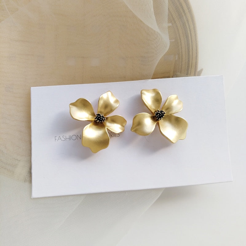 Matte Flower Earrings/Earrings Silver/Gold [Pre-order Item]