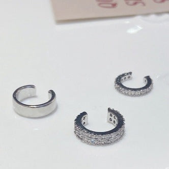 Pavé Diamond Ear Cuff 3P Set Gold/Silver [Fast Shipping]