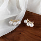 Three Pearl Earrings/Earrings Gold [Fast Shipping]