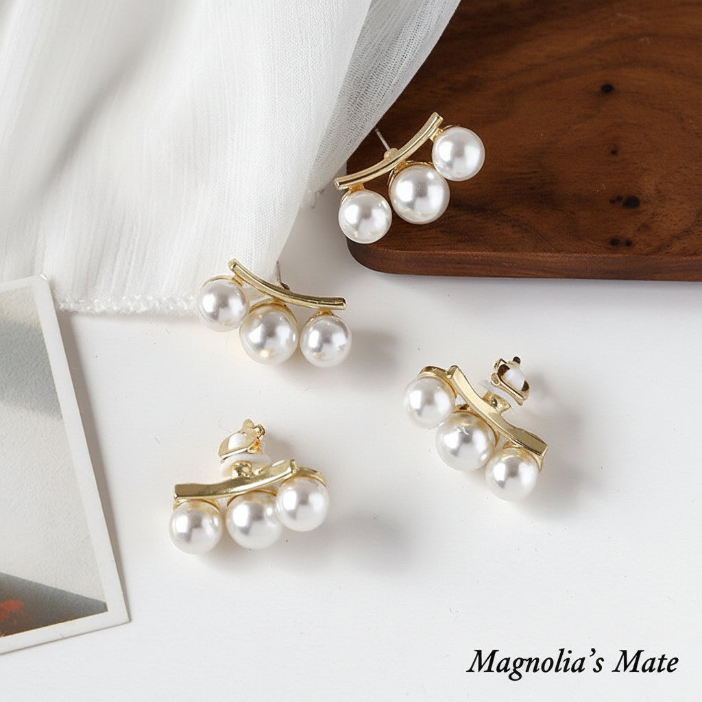 スリーパール　ピアス/イヤリング　ゴールド 【スピード配送】