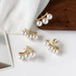 Three Pearl Earrings/Earrings Gold [Fast Shipping]