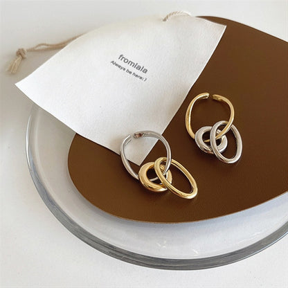 Two-tone 3-ring ear cuff [Fast delivery]