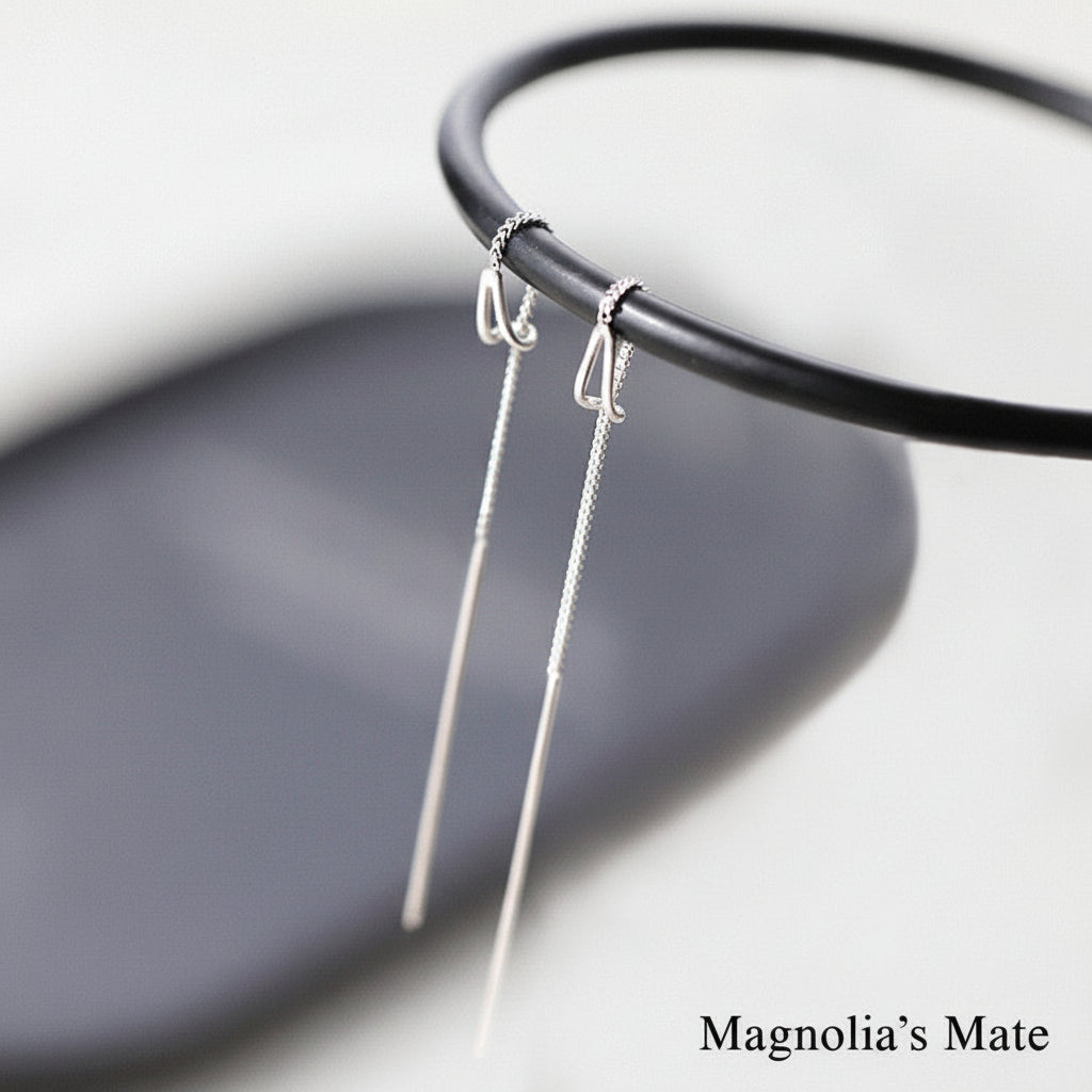 Long line earrings, silver [Fast delivery]
