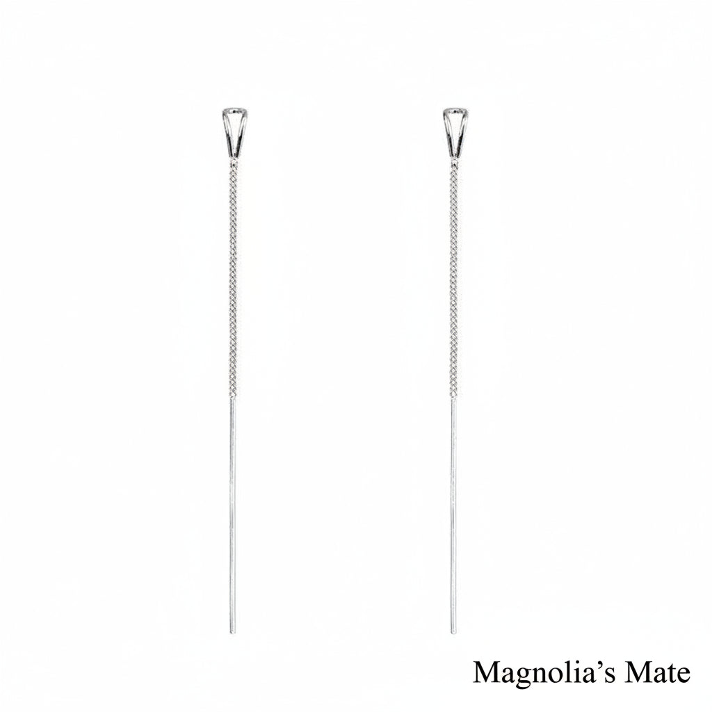 Long line earrings, silver [Fast delivery]