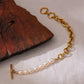 Half Natural Pearl Chain Bracelet Gold [Pre-order Item]