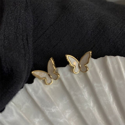 Seashell Butterfly Earrings Gold [Pre-order item]
