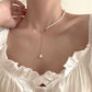 Asymmetrical freshwater pearl necklace gold [Fast delivery]