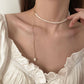 Asymmetrical freshwater pearl necklace gold [Fast delivery]