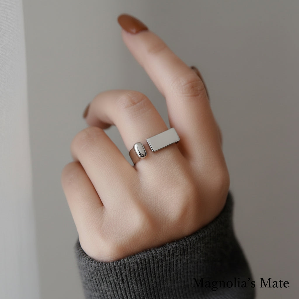 i Shape Ring Gold/Silver [Fast Shipping]