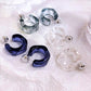 Clear hoop ball earrings in 3 colors [Pre-order item]