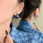Clear hoop ball earrings in 3 colors [Pre-order item]