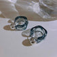 Clear hoop ball earrings in 3 colors [Pre-order item]