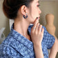 Clear hoop ball earrings in 3 colors [Pre-order item]