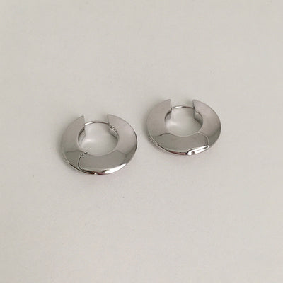 スタイリッシュフープピアス　シルバー【予約商品】