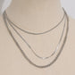 Stainless steel chain necklace 3-piece set Gold/Silver [Fast delivery]