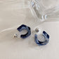 Clear hoop ball earrings in 3 colors [Pre-order item]