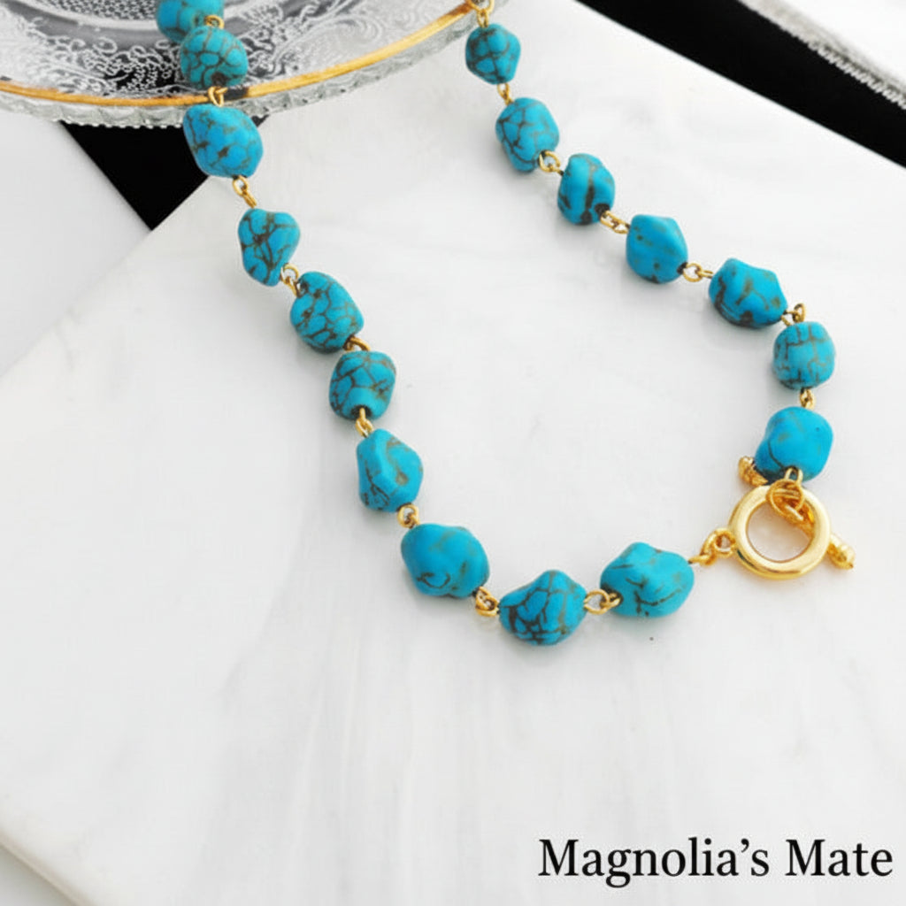 Turquoise choker necklace [Fast delivery] Scheduled to ship in mid-June
