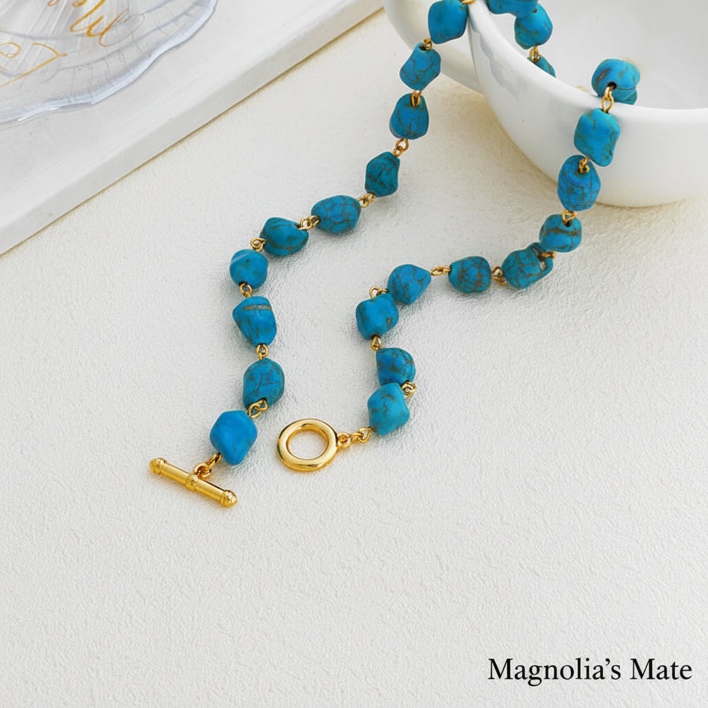 Turquoise choker necklace [Fast delivery] Scheduled to ship in mid-June
