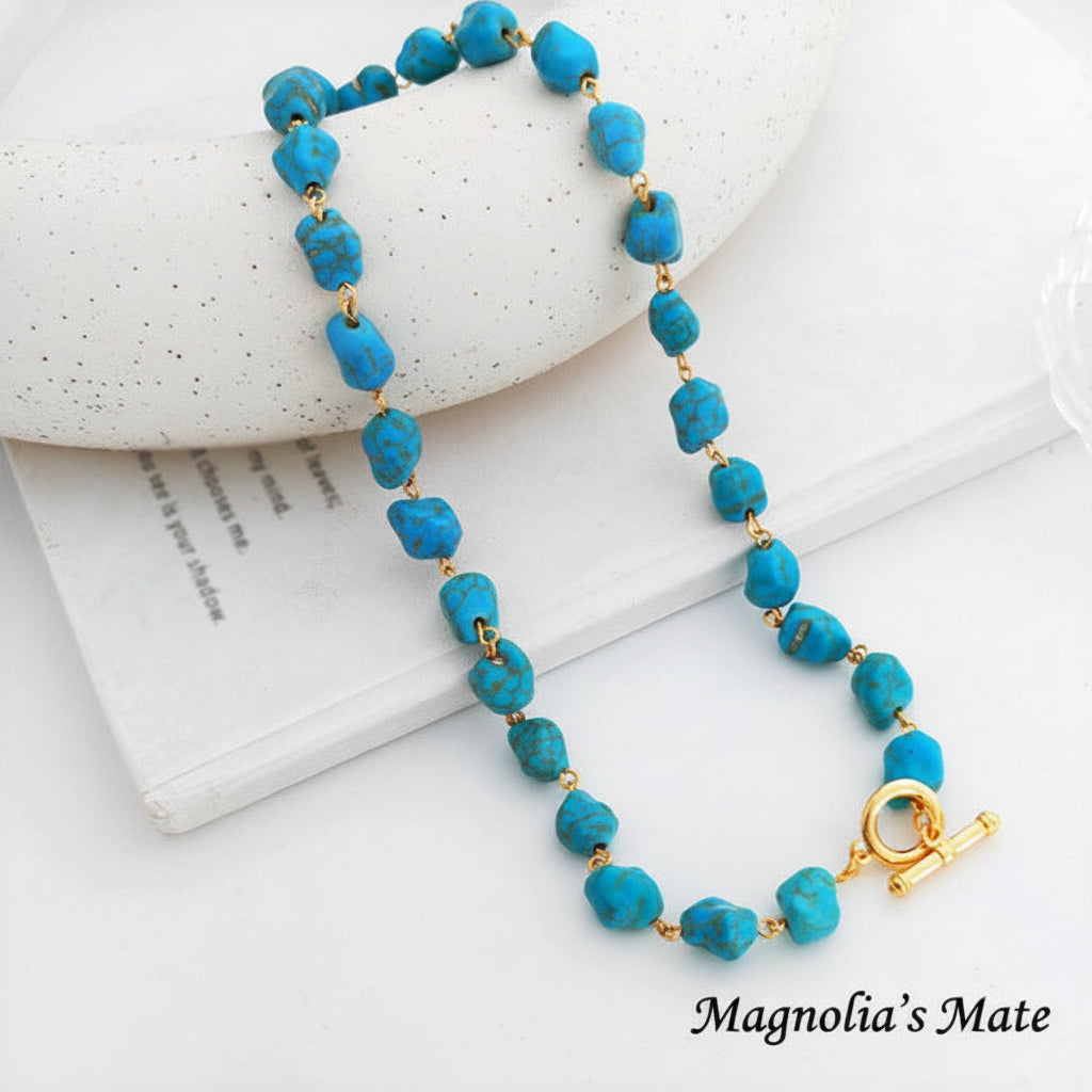 Turquoise choker necklace [Fast delivery] Scheduled to ship in mid-June