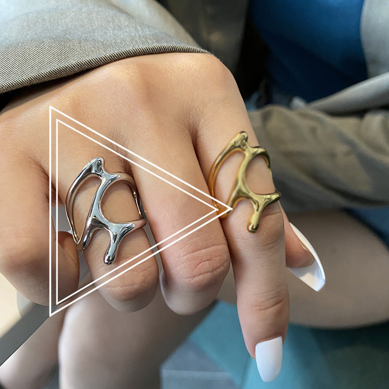 Tree branch motif ring silver/gold [Pre-order item]